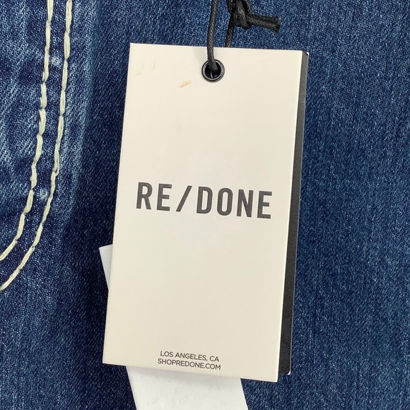 NEW! RE/DONE 90s Mini Skirt Chunky Stitch Indigo Size 25 Denim $265 msrp  I6-3 - Picture 4 of 10